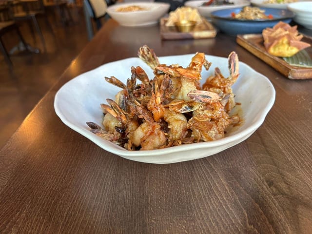 Tiger Prawns with Tamarind Sauce.