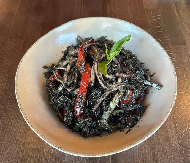 Squid Ink Fried Rice.